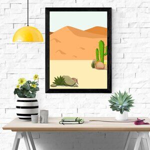 Desert Scene Minimalistic Art Print Wall Decor 8"x10"